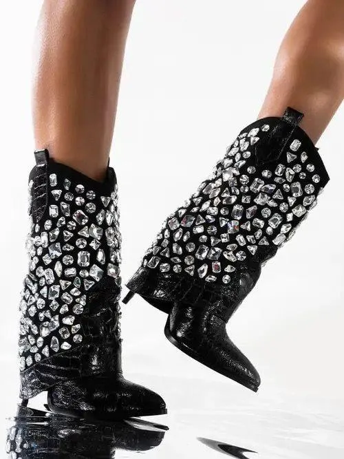 Azalea Wang Studded Boots….Sz: 7.5…Black Black - Image 2