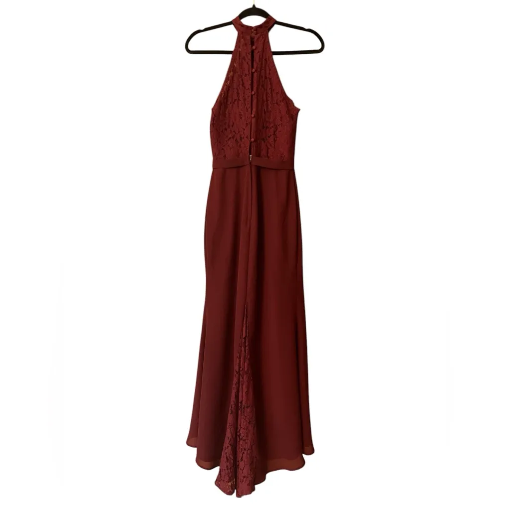 Christina Wu burgundy lace and chiffon formal dress nwot - Image 4