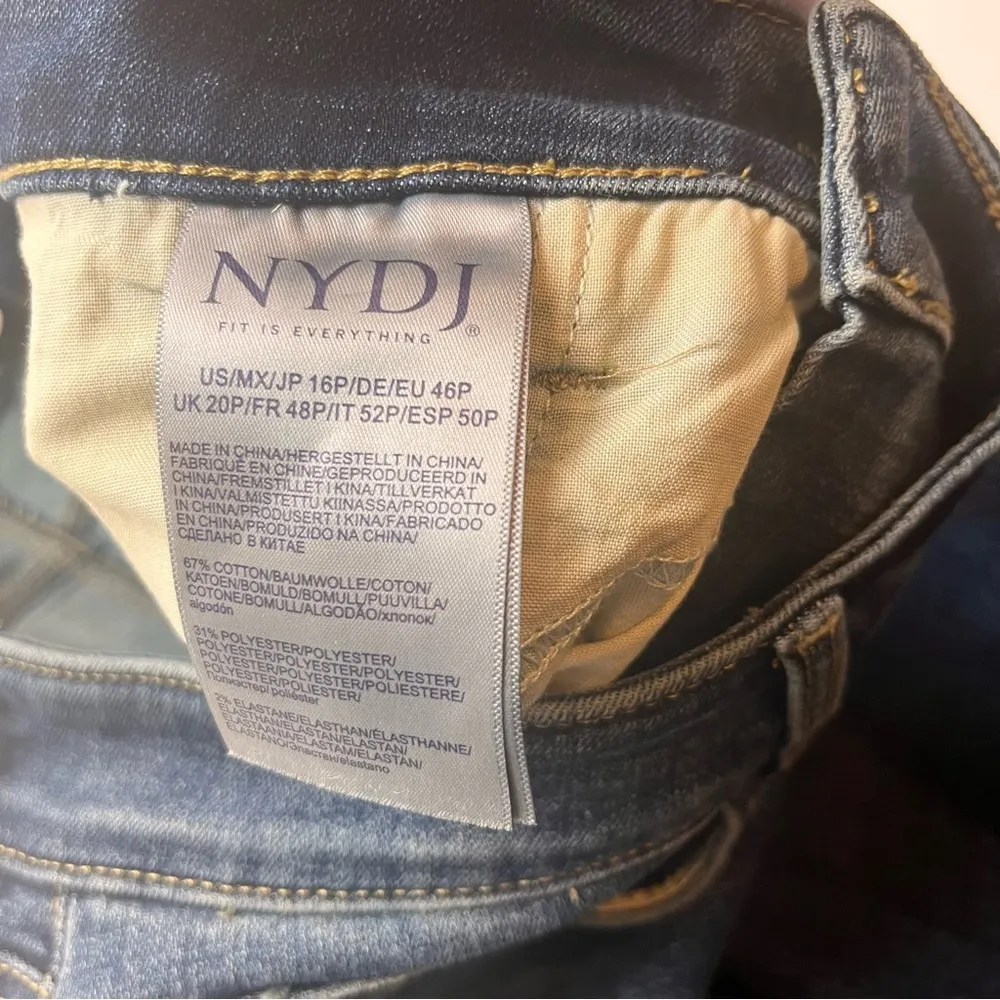 NYDJ Straight Women Size 16 Petite 16P Denim Blue Jeans Lift Tuck Technology NEW - Image 7