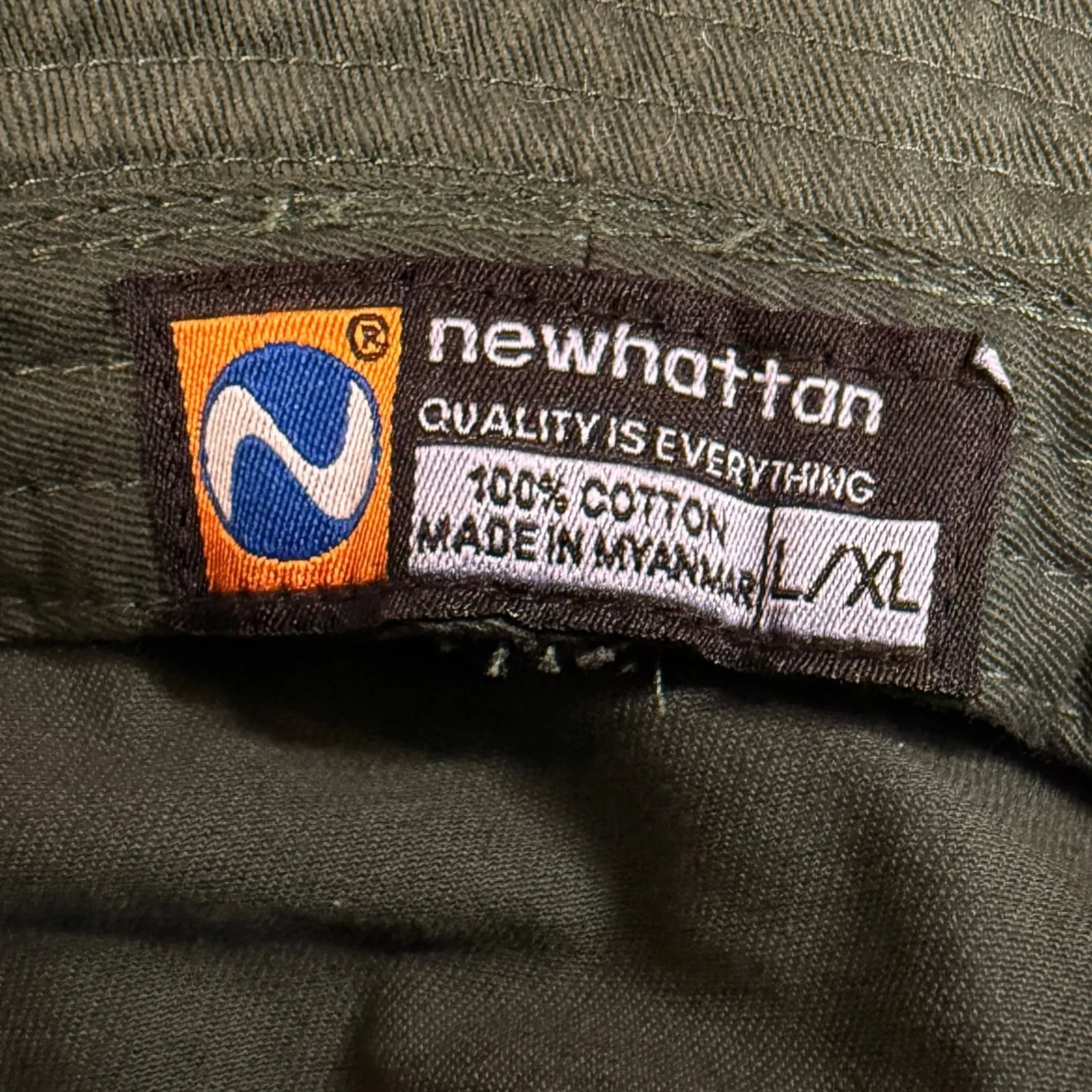 Newhattan Dark Green Bucket Hat Mushroom Embroidered 100% Cotton L XL Quirky - Image 5