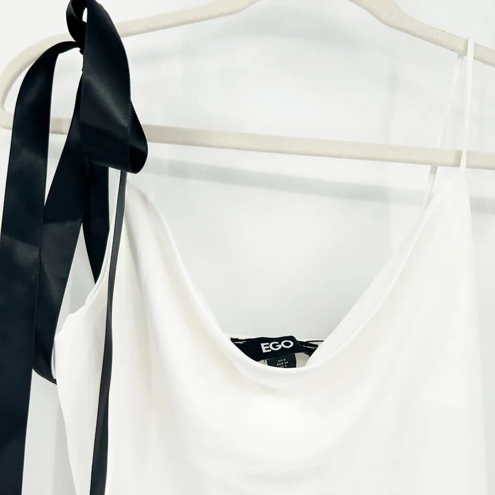 NWT Ego Womens Cocktail Graduation Party Tie Slit And Shoulder Mini Dress Size 2 - Image 2