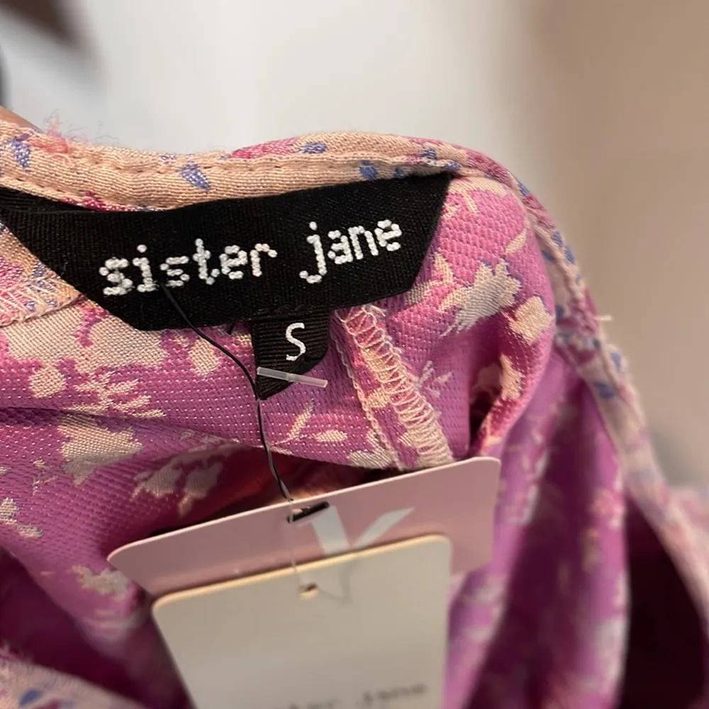 NWT Sister Jane Farm Flower Mini Dress Floral Puff Sleeve Open Back Small‎ - Image 11