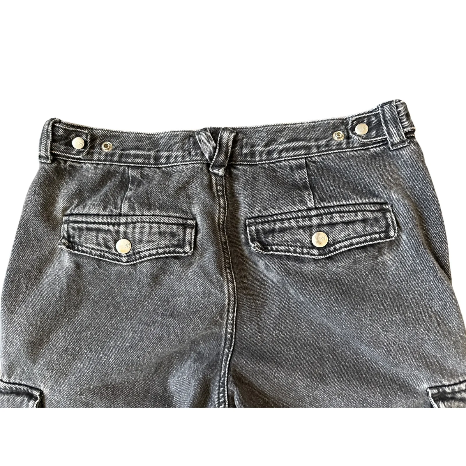Madewell Low-Slung Straight Cargo Jeans in Ranney Wash Washed Black Size 26 - Image 4
