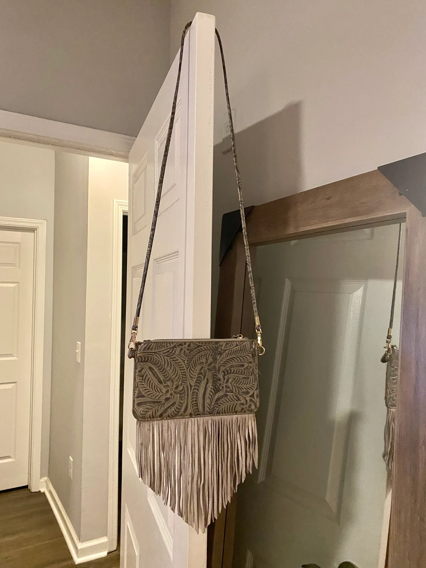 Free People Hand Tooled Fringe Bag - Image 2