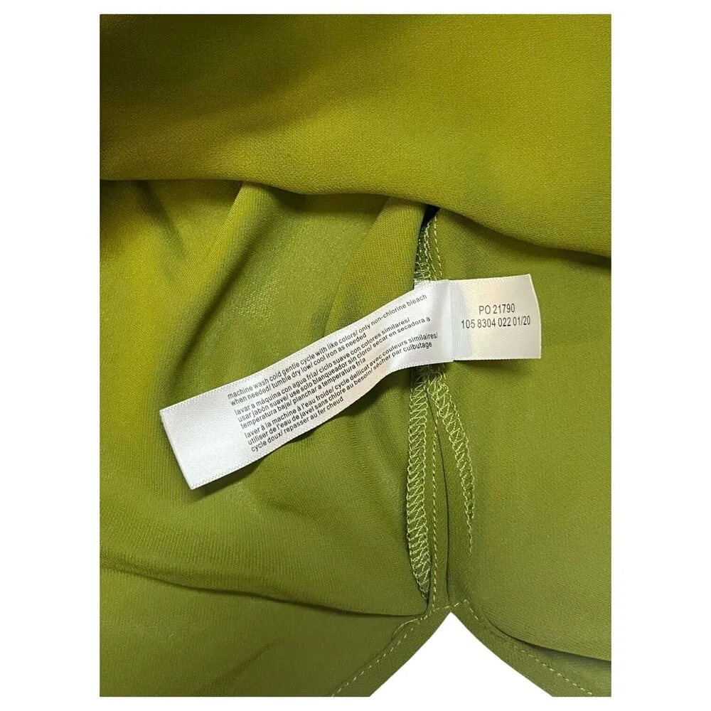 New Eloquii Top Womens 14 V Neck Sheer Chiffon High Low Sleeveless Olive Green - Image 9