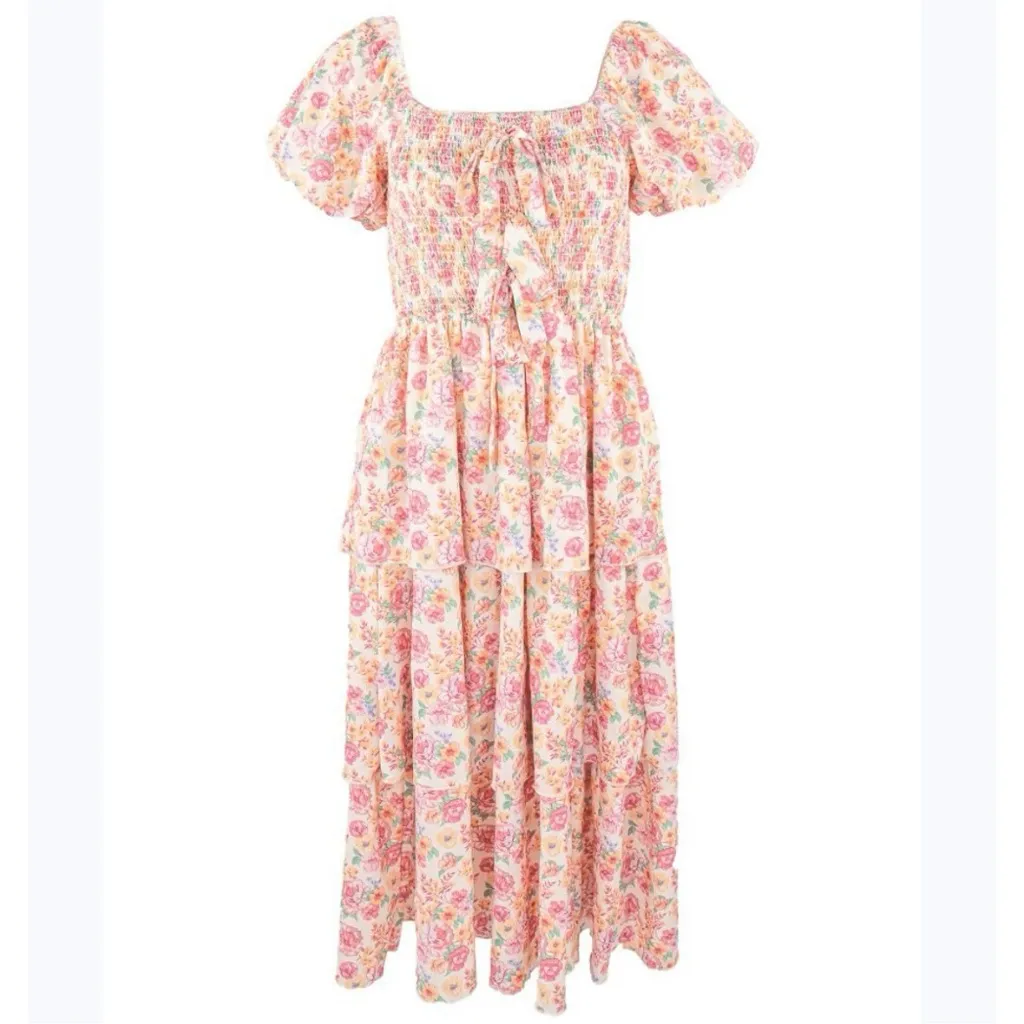 NEW Simply Southern Midi Dress Size XXL Tropical Pink Floral Print NWT - Image 2