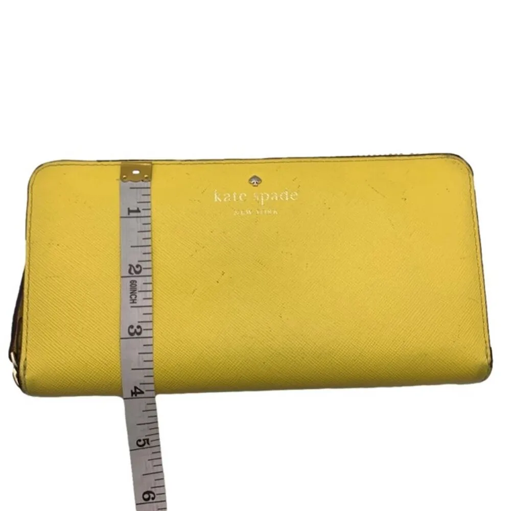 Kate Spade New York Yellow Zip Around Wallet - Image 8