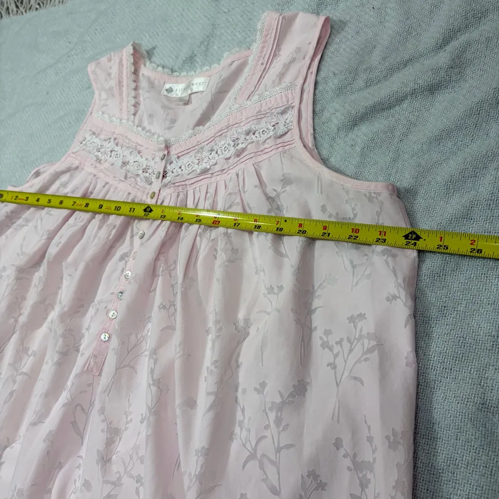 Eileen West Sz XL Pink Floral Anne Ribbon Lace Heirloom Dream Chemise Lounge EUC - Image 9