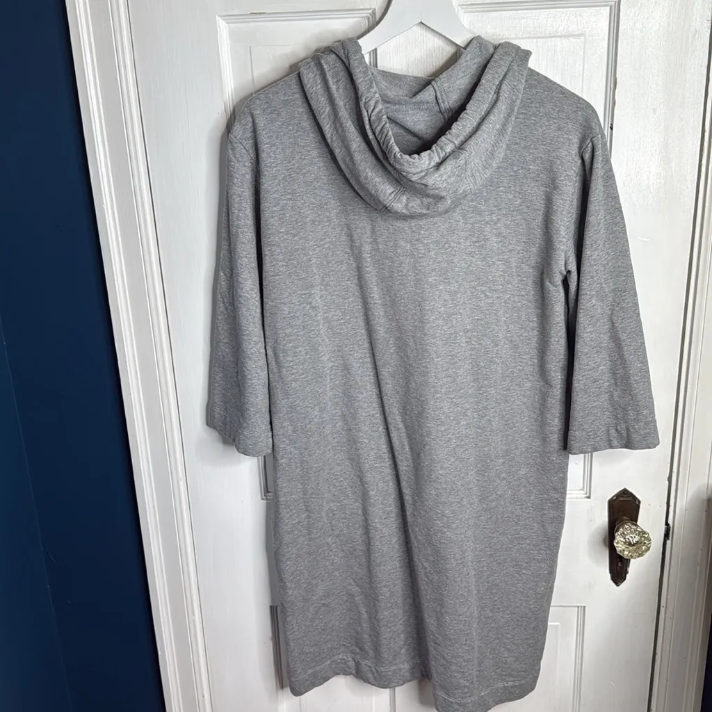 Garnet Hill Lazy Day Hooded 3/4 Sleeve Dress in Gray W1819 Sz M - Image 11