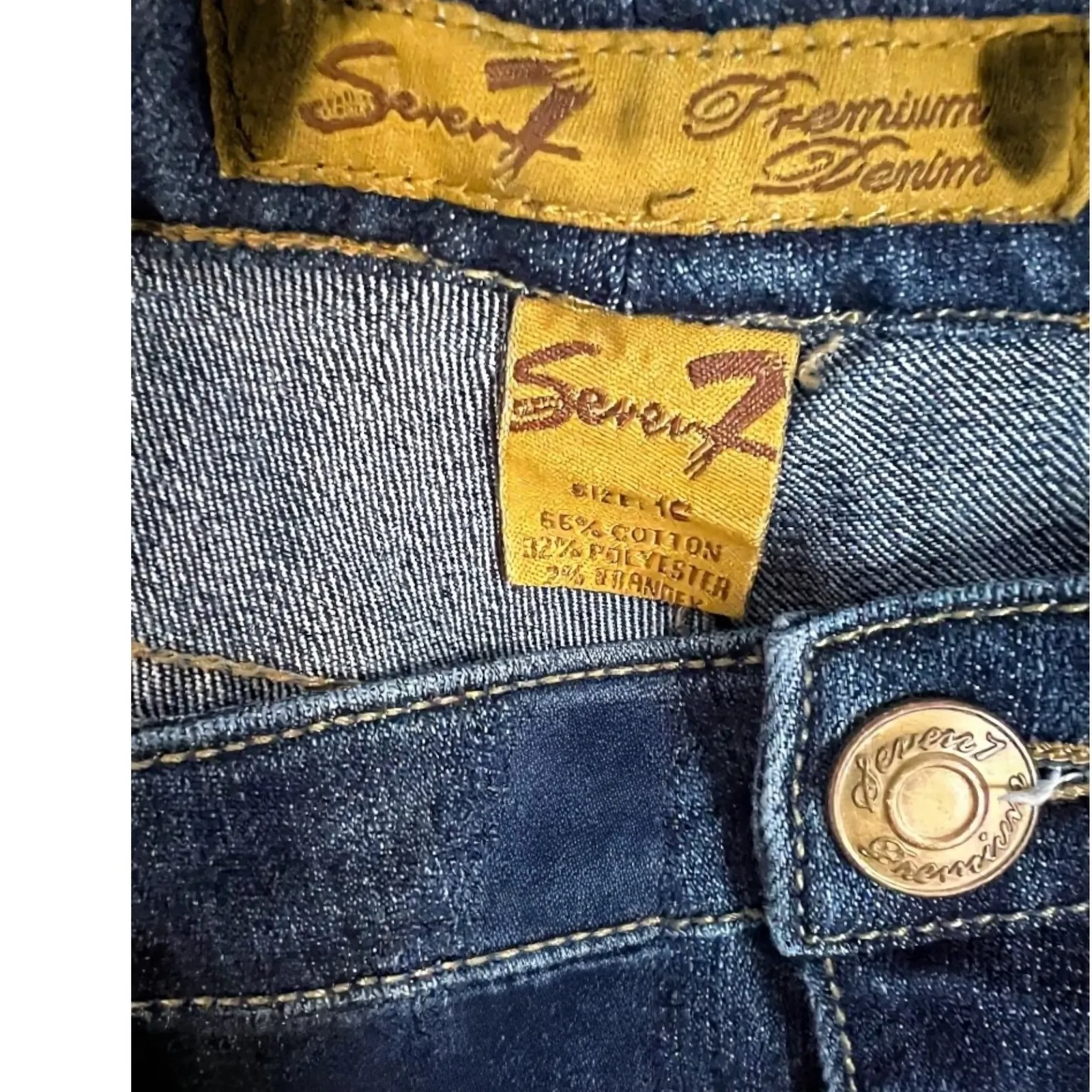 Seven7 Premium Denim Women's Flare Jeans Size 16 Blue Stretch Mid Rise - Image 7