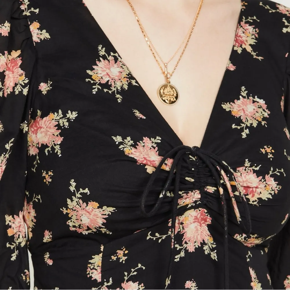 Free People Sea Glass Floral Midi Dress In Black Combo - Image 6