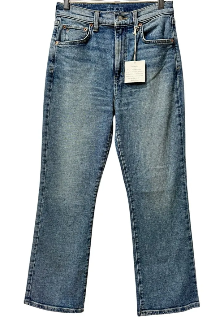 New Etica Willow Slim Boot Ankle Jeans High Rise Med Wash Sustainable Denim 27 Blue - Image 1
