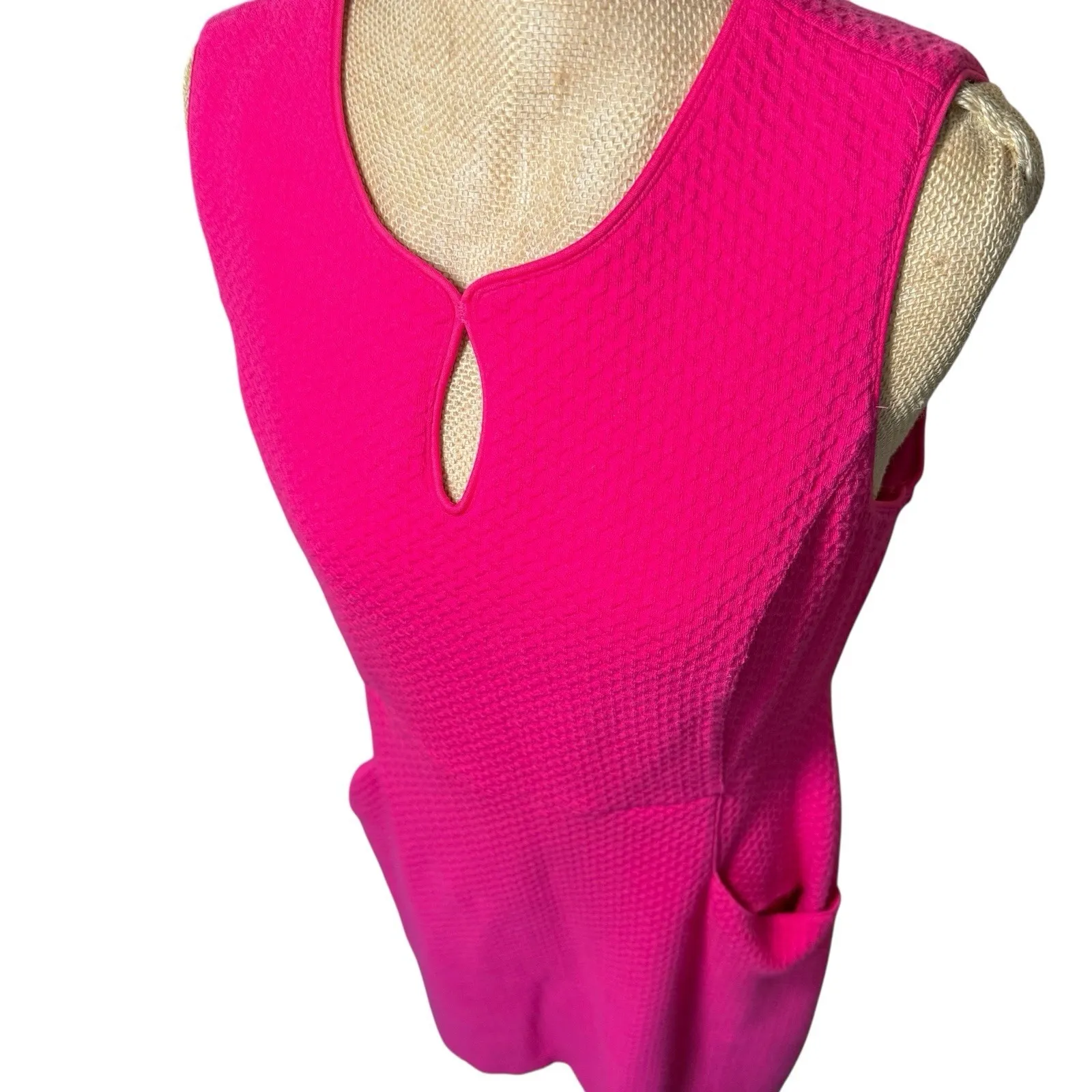 Lands End‎ Sheath Dress Pink Pockets Garden Tea Event Wedding Office Beach 10 - Image 4