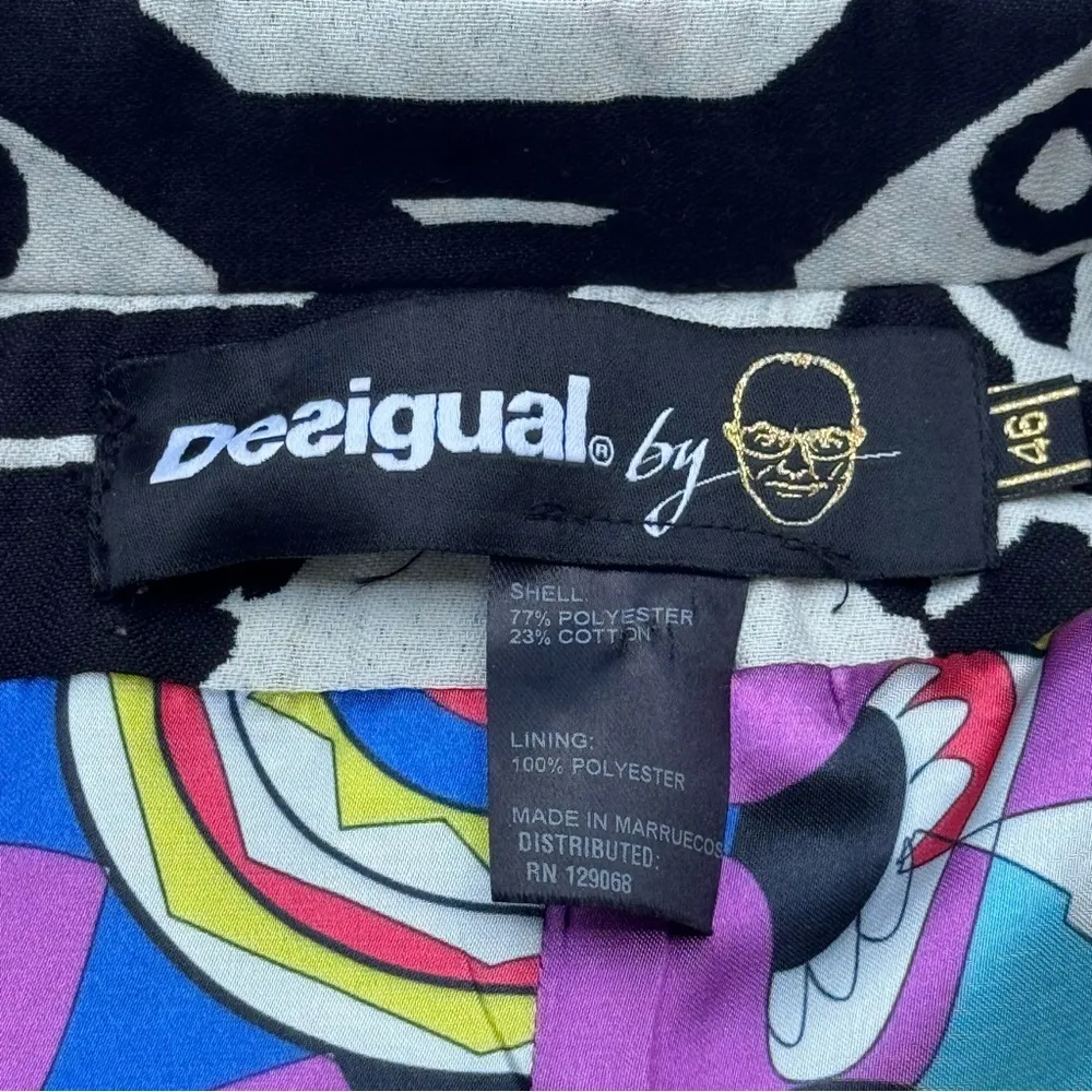 Desigual 50E2LA0 Floral Pattern Dress with Matching Jacket Colorful Lining 46 - Image 7