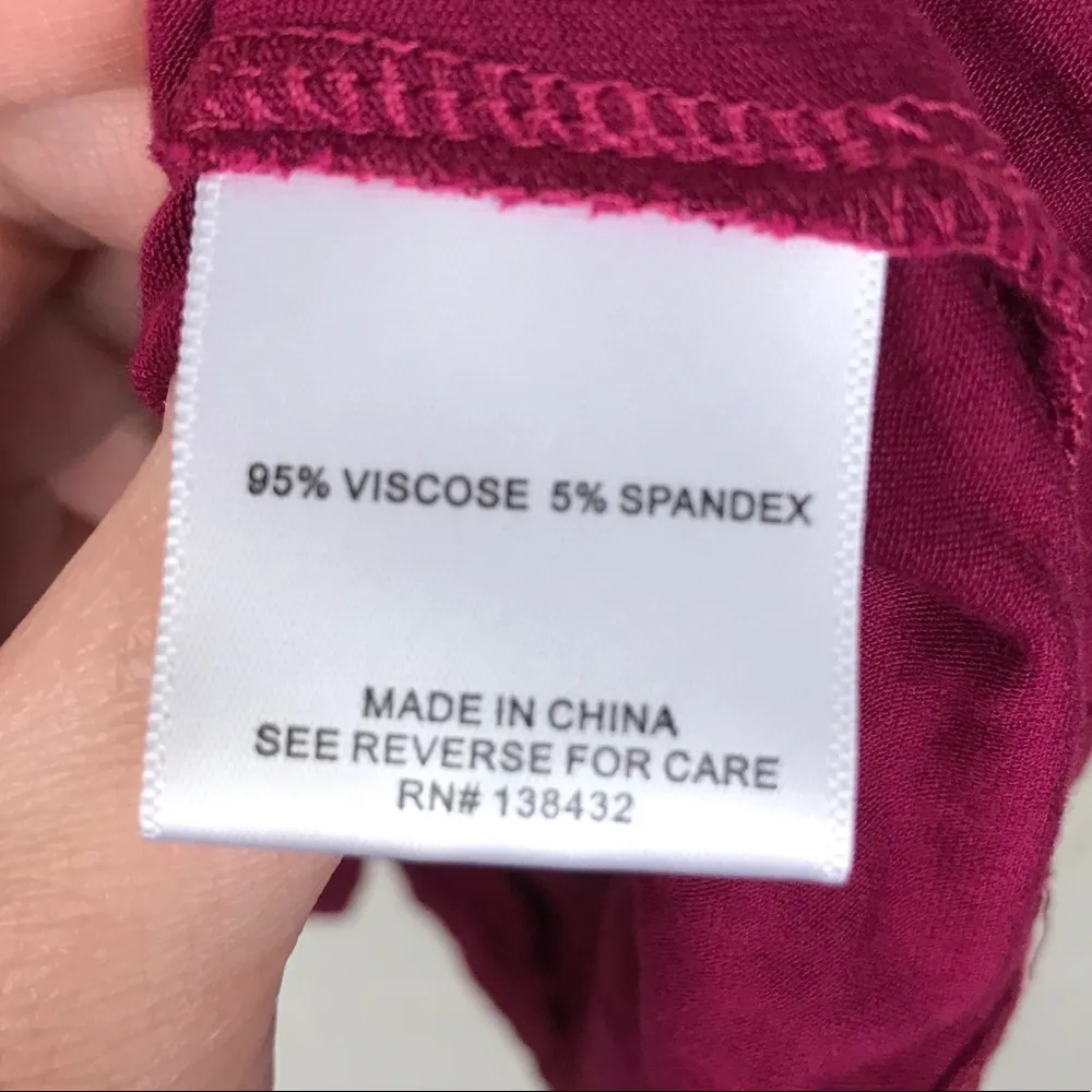 Raspberry Maroon Criss Cross VNeck Blouse - Image 5