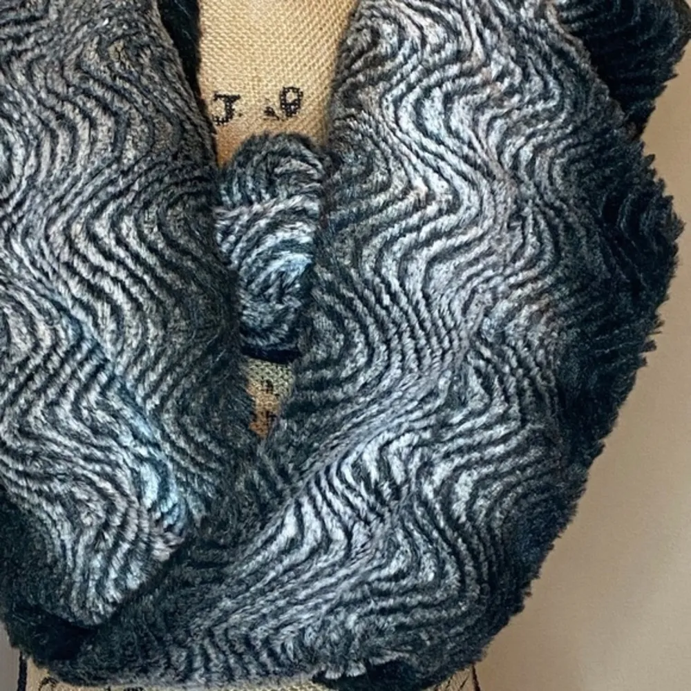 Black Plush Scarf, Fuzzy Warm Winter Scarf, Twisted or Plush Neck Warmer - Image 3