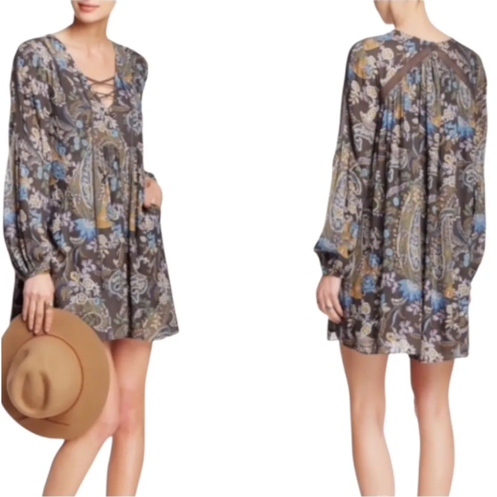 EUC Free People Rain or Shine Grey Paisley
Tunic Top / Dress Size XS - Image 2