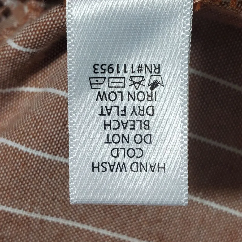 Active USA Brown and‎ white Striped print Romper Size L - Image 8