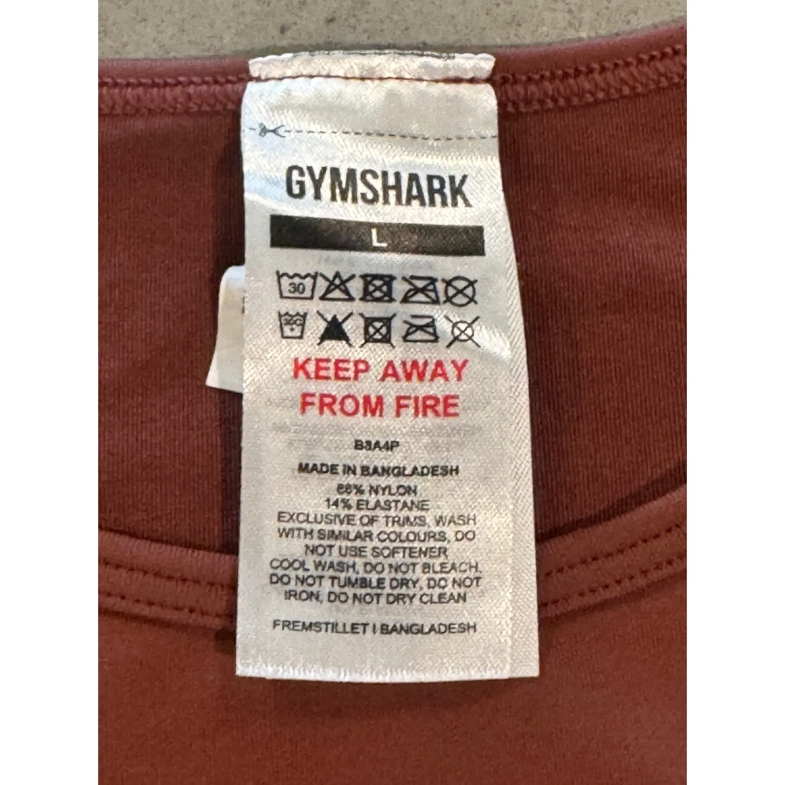 Gymshark Cropped Sweatshirt Maroon Long Sleeve Pullover‎ Women's Size L - Image 3