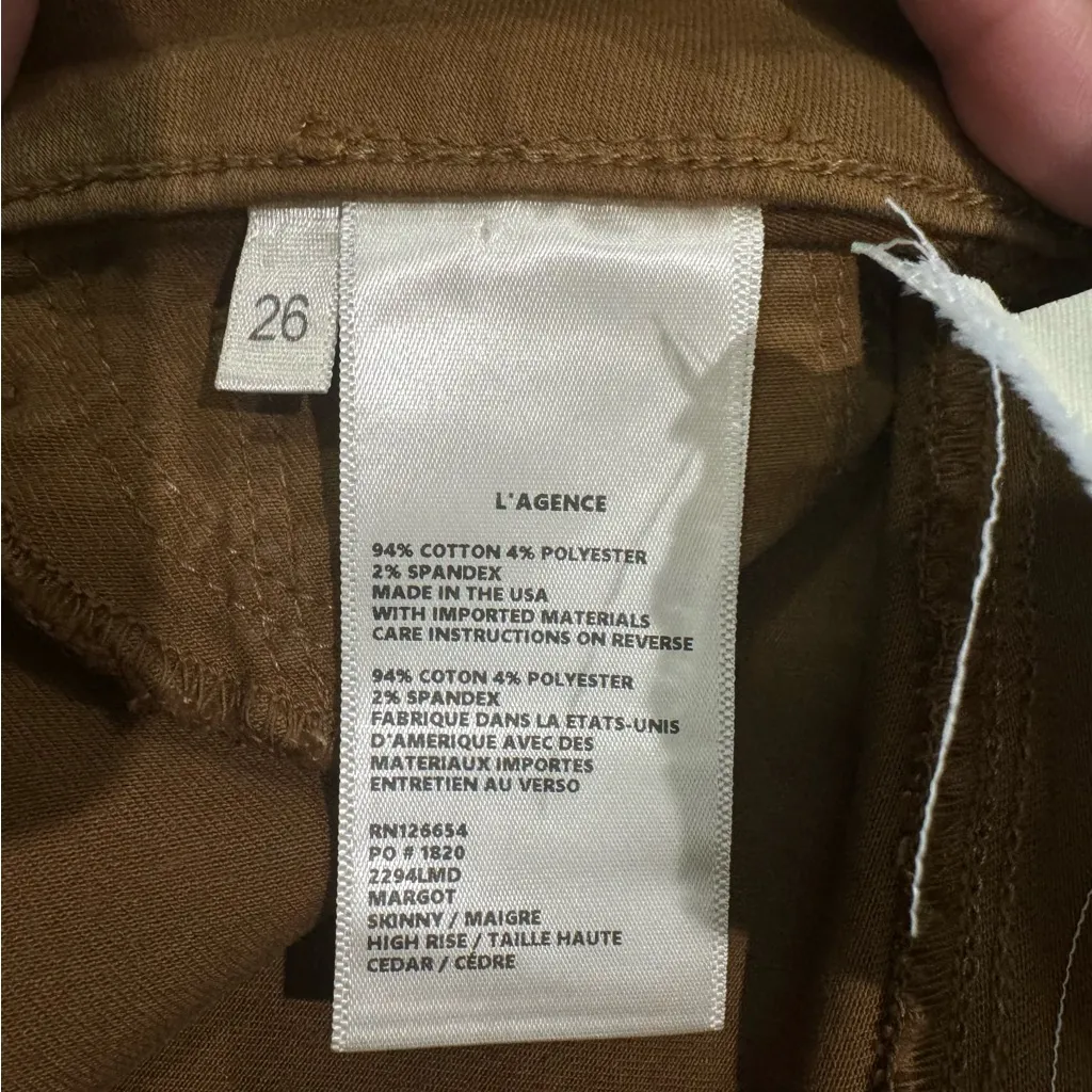 L'Agence NWT  Margot High Rise Skinny In‎ Cedar Size 26 - Image 4