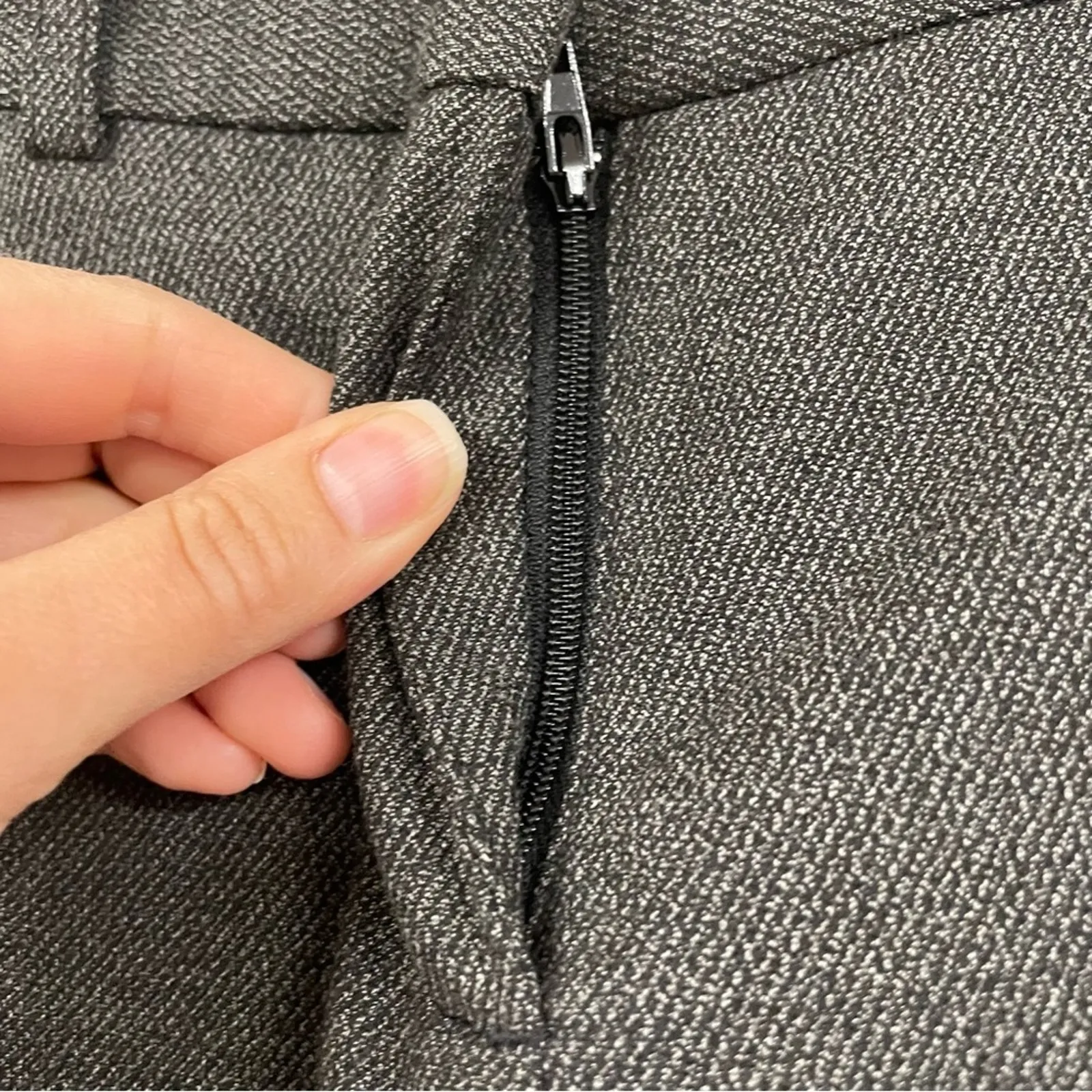 BCBGMaxAzria Grey Houndstooth Womens Slim Fit Chino Trouser Dress Pants S Work - Image 6