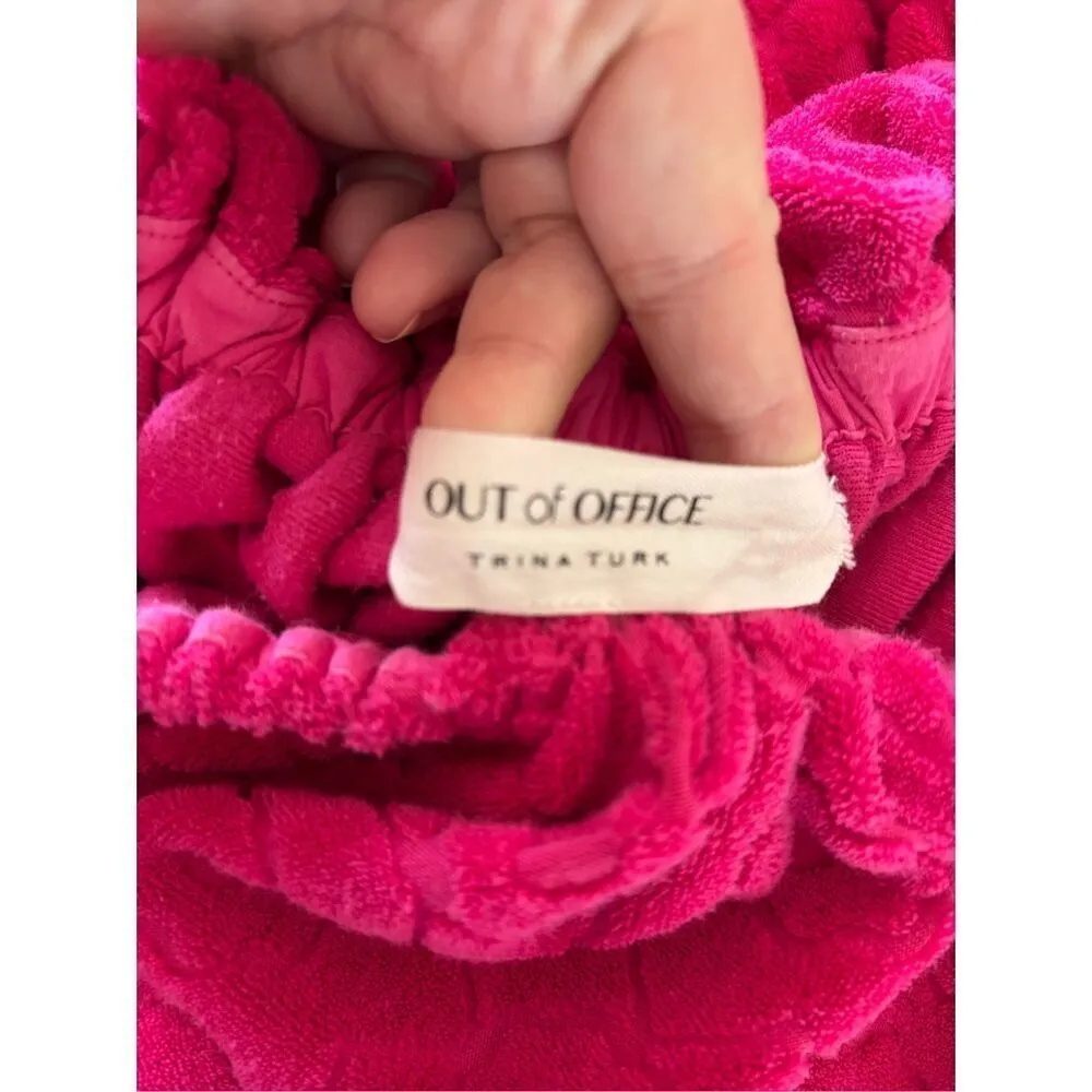 Trina Turk Out of Office Pink Floral Terry Off The Shoulder Dress - Image 2