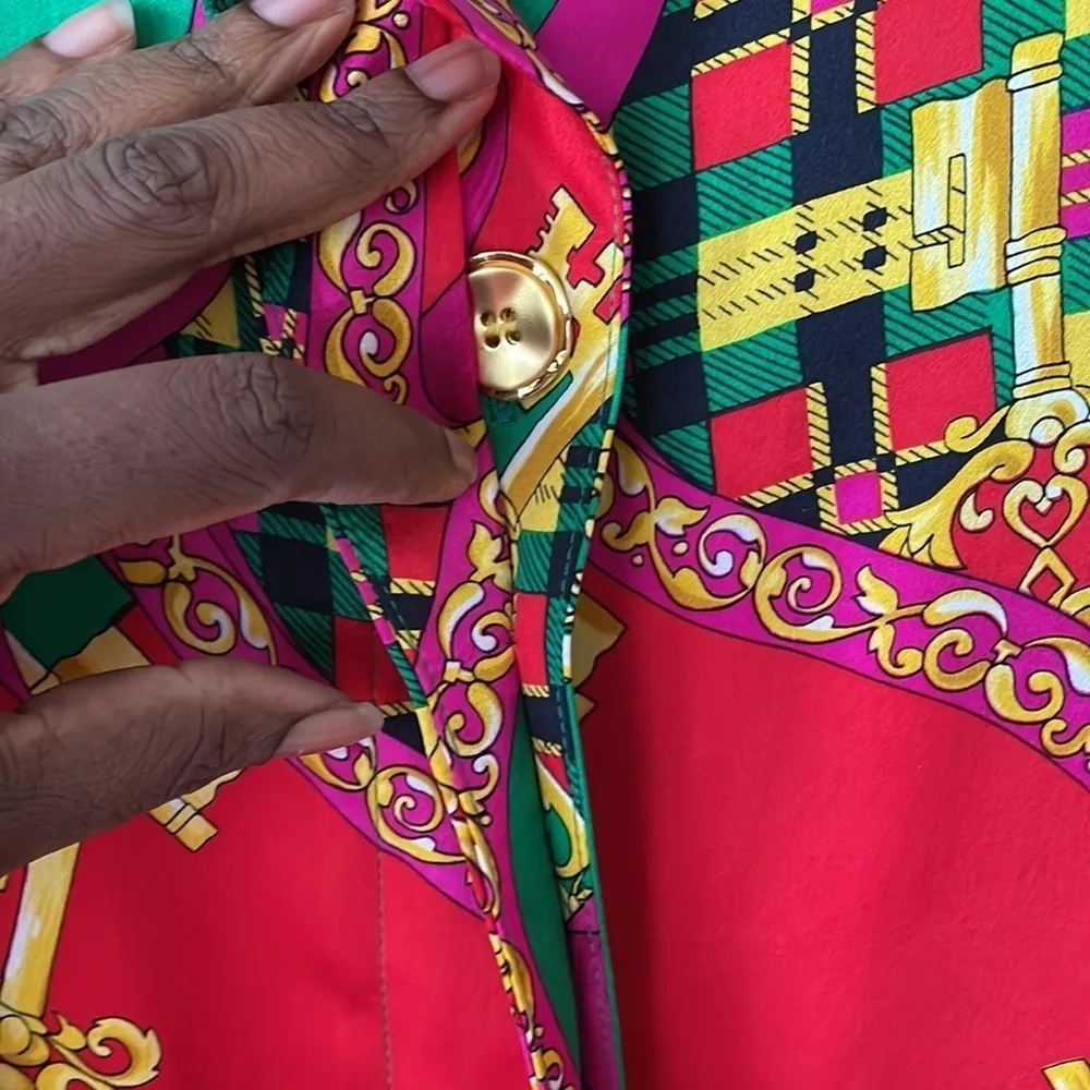 Saks Fifth Avenue 100% Silk Paisley Print Jacket Size 18W NWOT Colorful Rare - Image 3