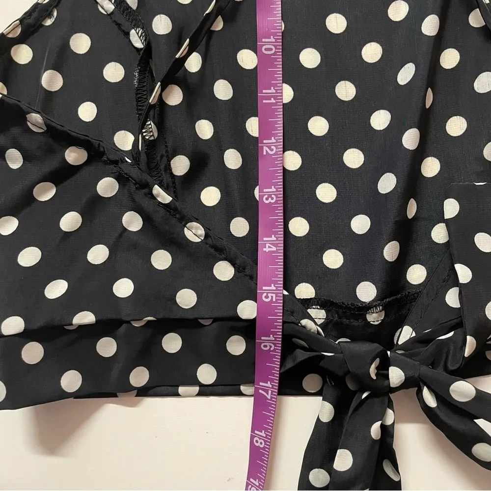 Charlotte Russe Black Polka Dot Tie-Back Crop Top NWT Size M - Image 8