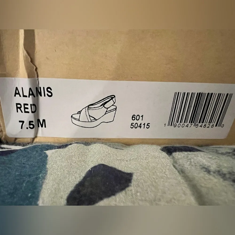 NATIONAL COMFORT 7.5 Alanis Red Slingback Sandals NIB Brown - Image 4