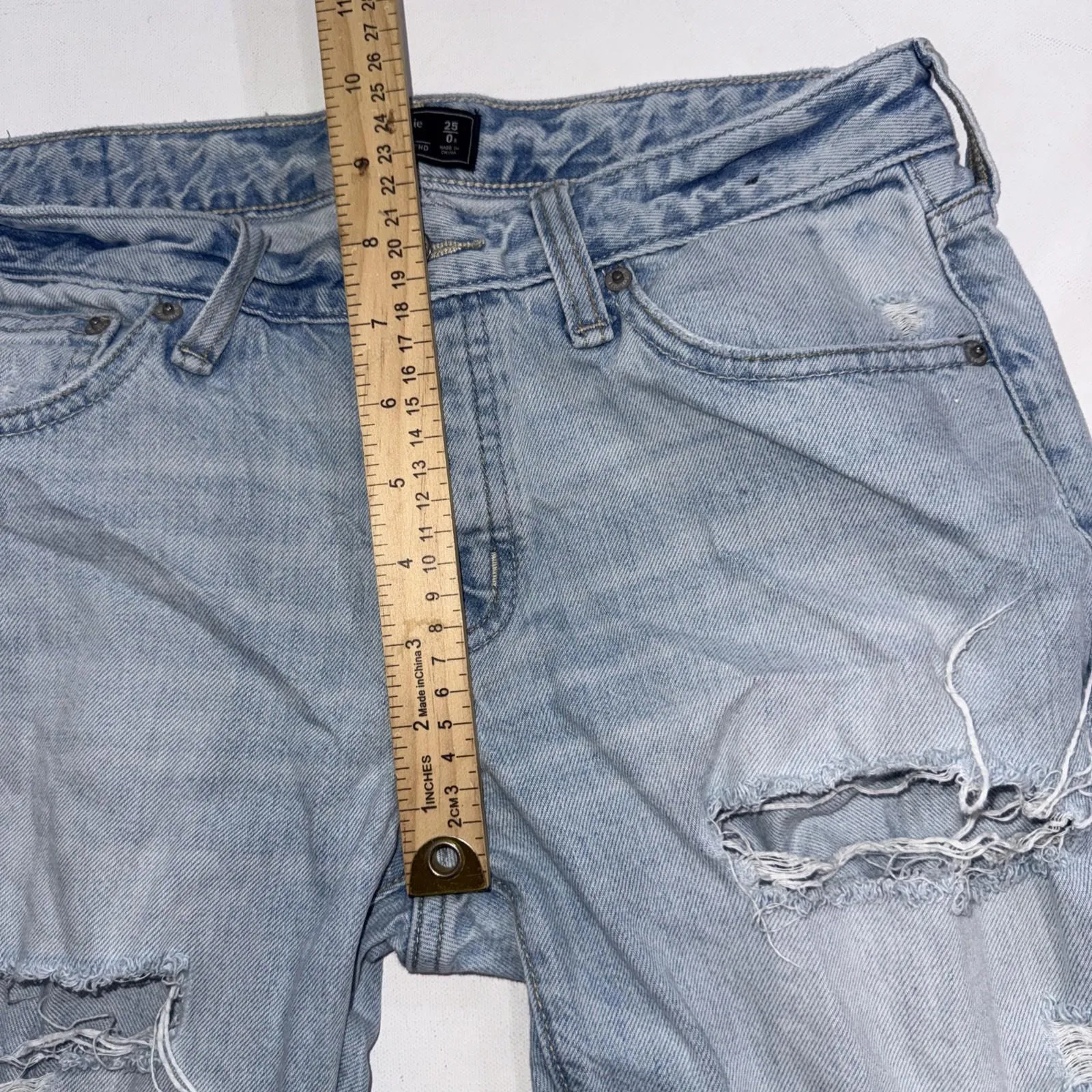 Abercrombie And Fitch Ames Slim Boyfriend Size 27/4 Distressed Y2k Jeans - Image 7