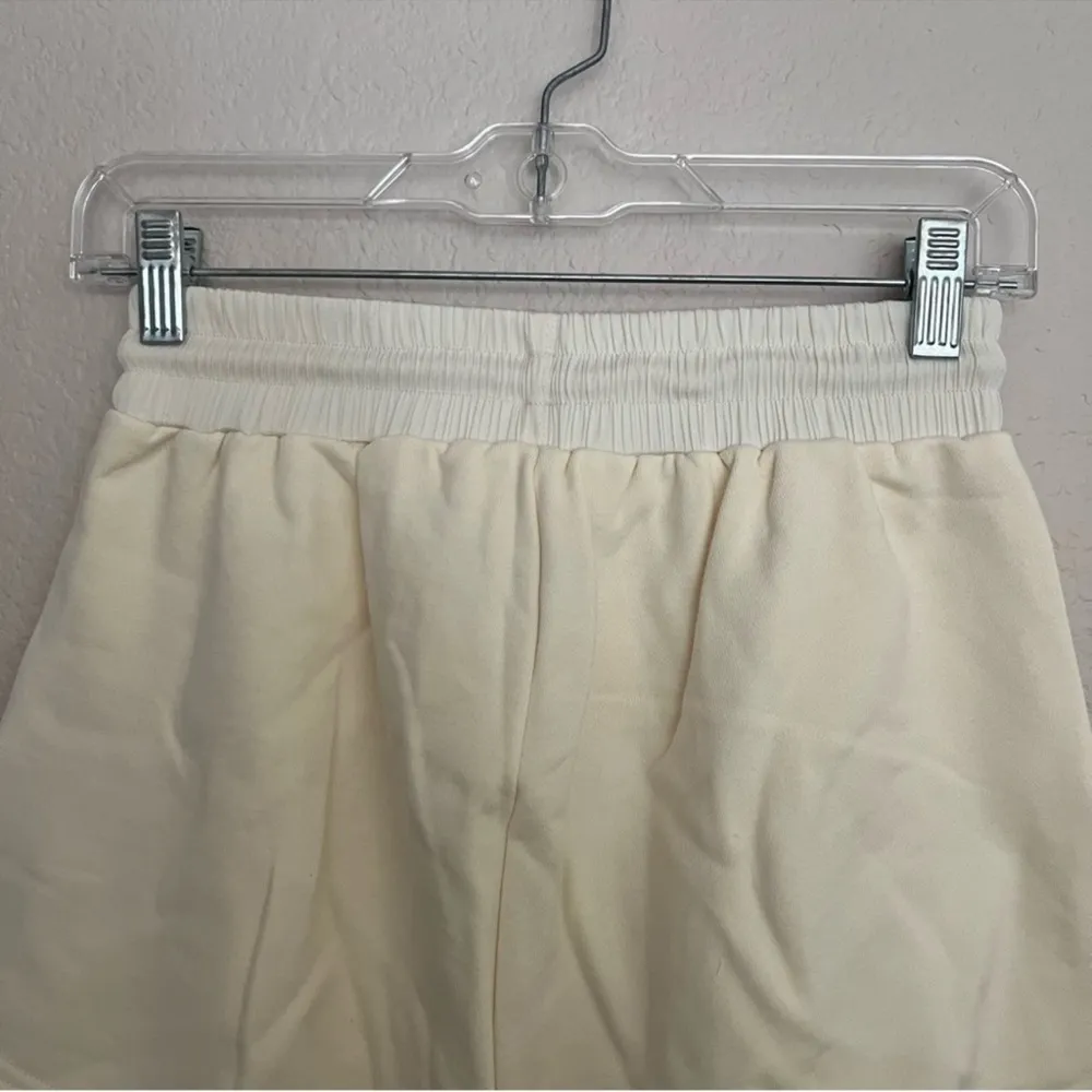For Love and Lemons Morgan High Waisted Drawstring Sweat Shorts in Cream XS, NWT - Image 6