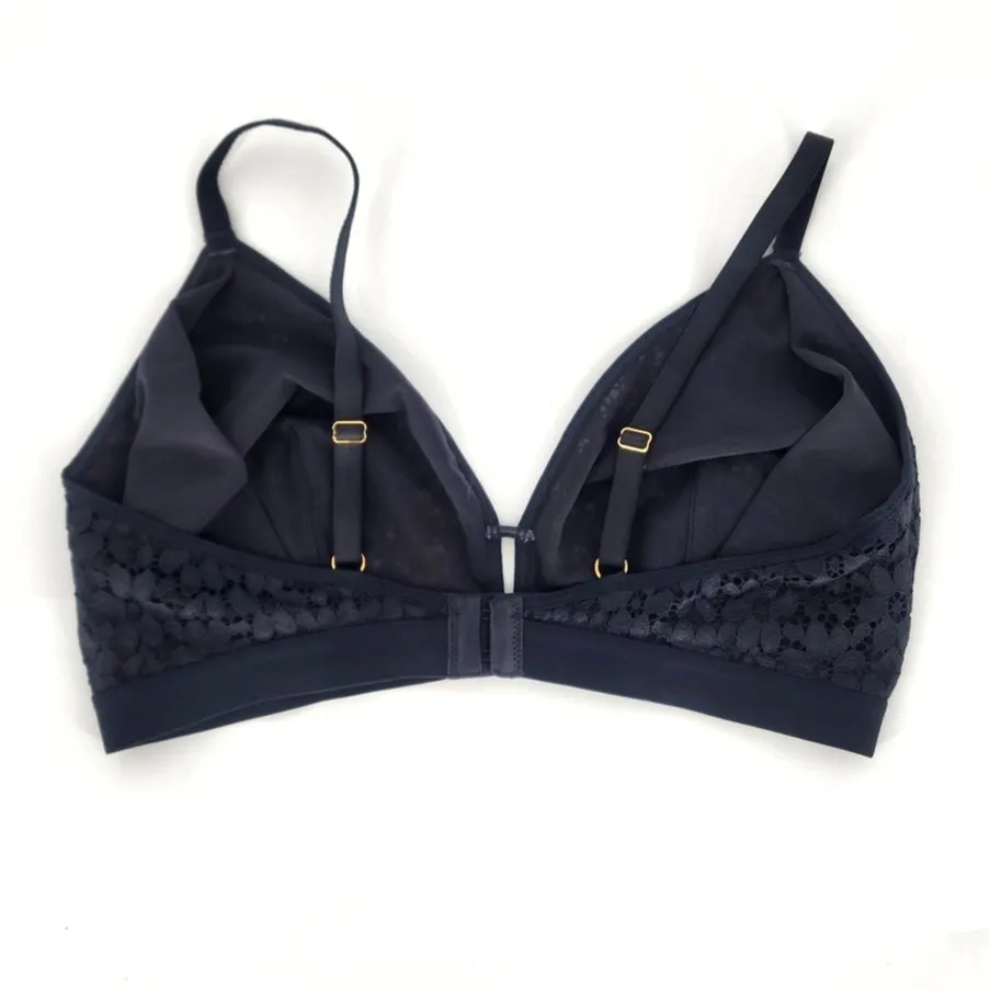 LIVELY Lace Triangle Bralette – Deep Blue – Size 3 (Medium / 34C–34D, 36A–36B) - Image 2