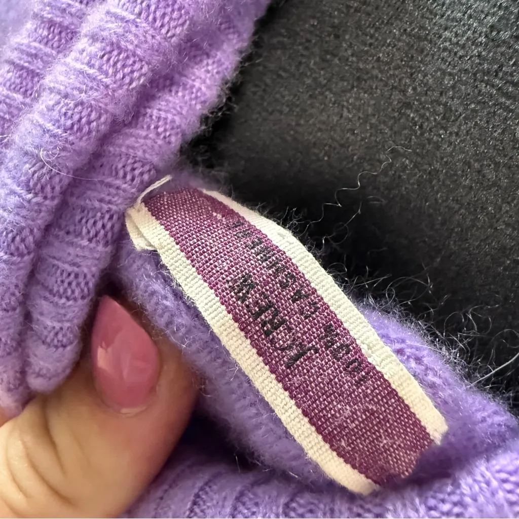 J.Crew 100% Cashmere Fitted Turtleneck Sweater Lilac Purple‎ Knit XS - Image 4