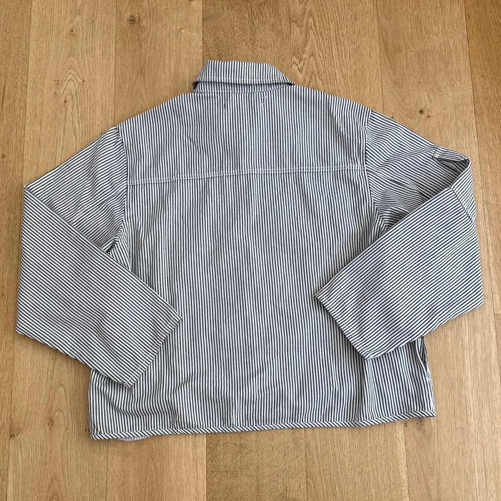 Lioness Denim Jacket Striped Renacida Size S Black White - Image 4
