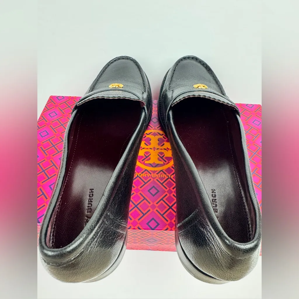 Tory Burch Perfect Classic Casual Goat Leather Black Womens Loafers Size 9 - Image 10