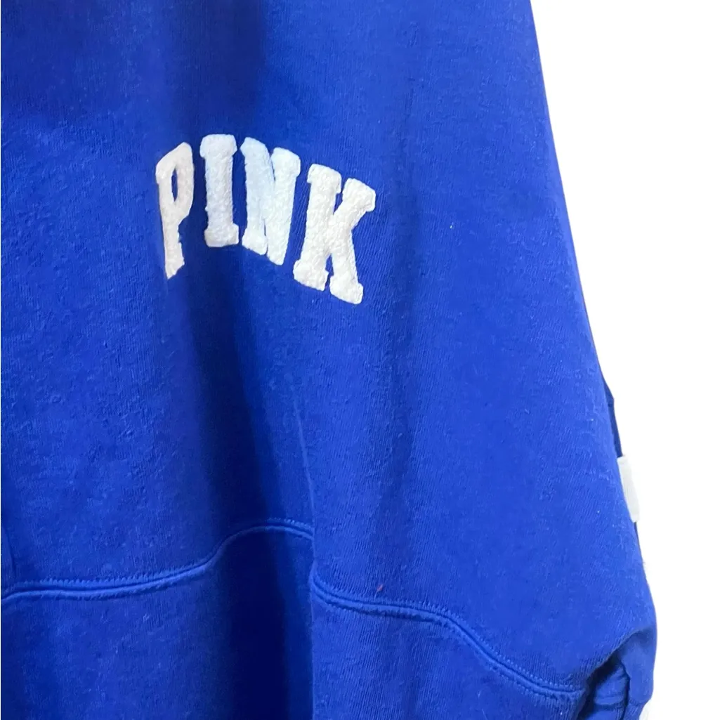 Victoria's Secret PINK Fleece Oversized Quarter-Zip Sweatshirt in Ensign Blue - Image 9