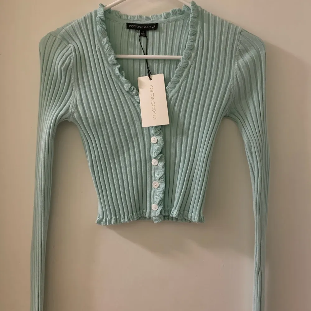 Dolls Kill CLIQUE ON SPEED DIAL CROPPED SWEATER in Mint - Image 5