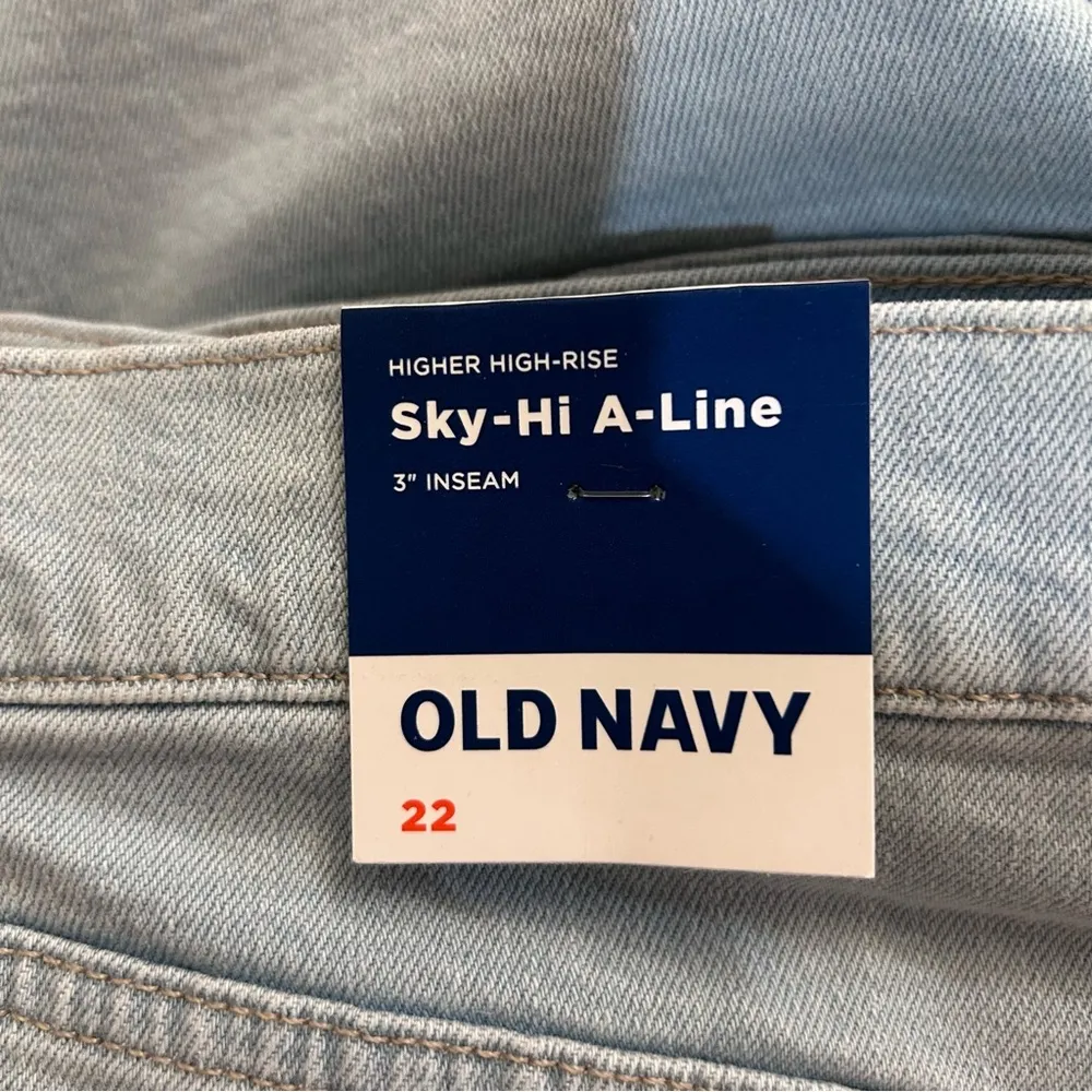 Old Navy Higher Hi Rise Sky Hi A-Line Denim Shorts Plus NWT Size 22 - Image 7