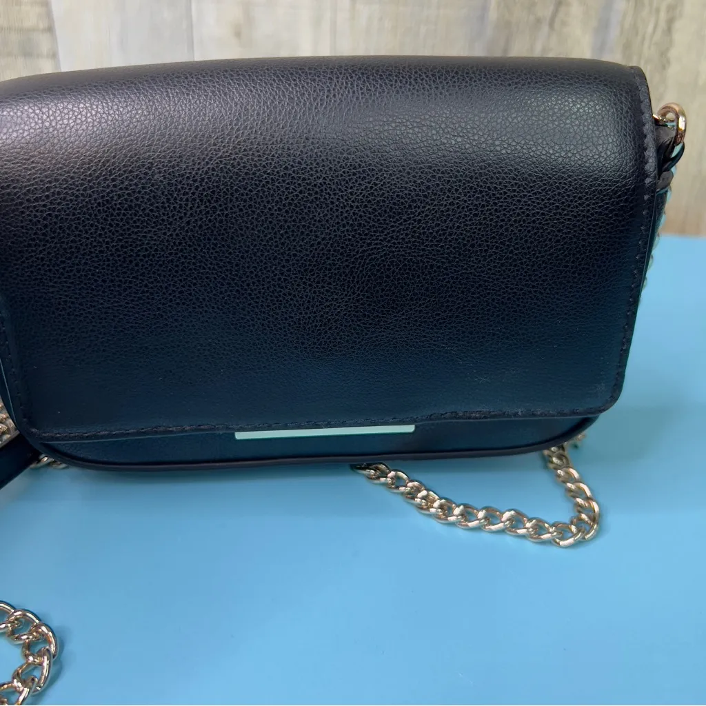 H&M Black Small Crossbody Snap Closure W/23” Drop Chain Strap 7-1/2”x4-1/2”x2” - Image 2