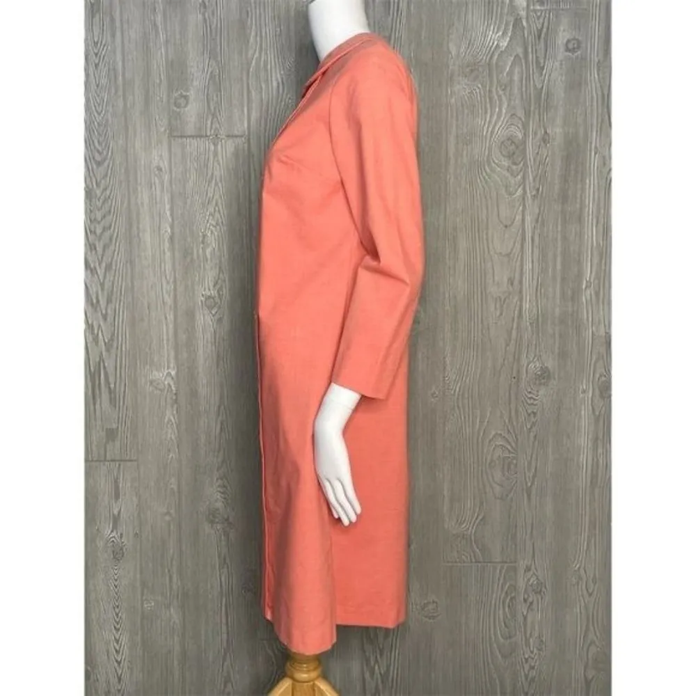 Vintage jeri Ann coral pink / orange dress with button front retro 50s mrs maise Size M - Image 4