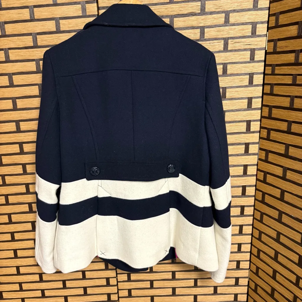 JCPenny Navy‎ Wool Blend Coat Size Large Blue - Image 2