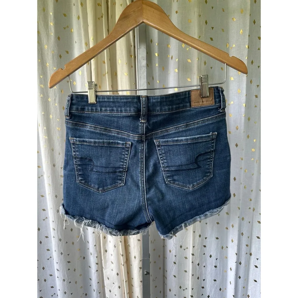 American Eagle Next Level Stretch Hi-Rise Distressed Raw Edge Folded Hem Shortie - Image 3