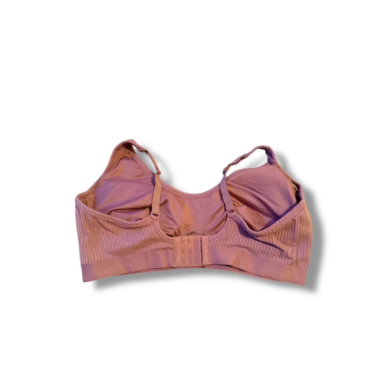 Kindly NWT Ribbed Plunge Bralette XXXL Burlwood Wireless Comfort‎ Lounge Bra Pink Size undefined - Image 2