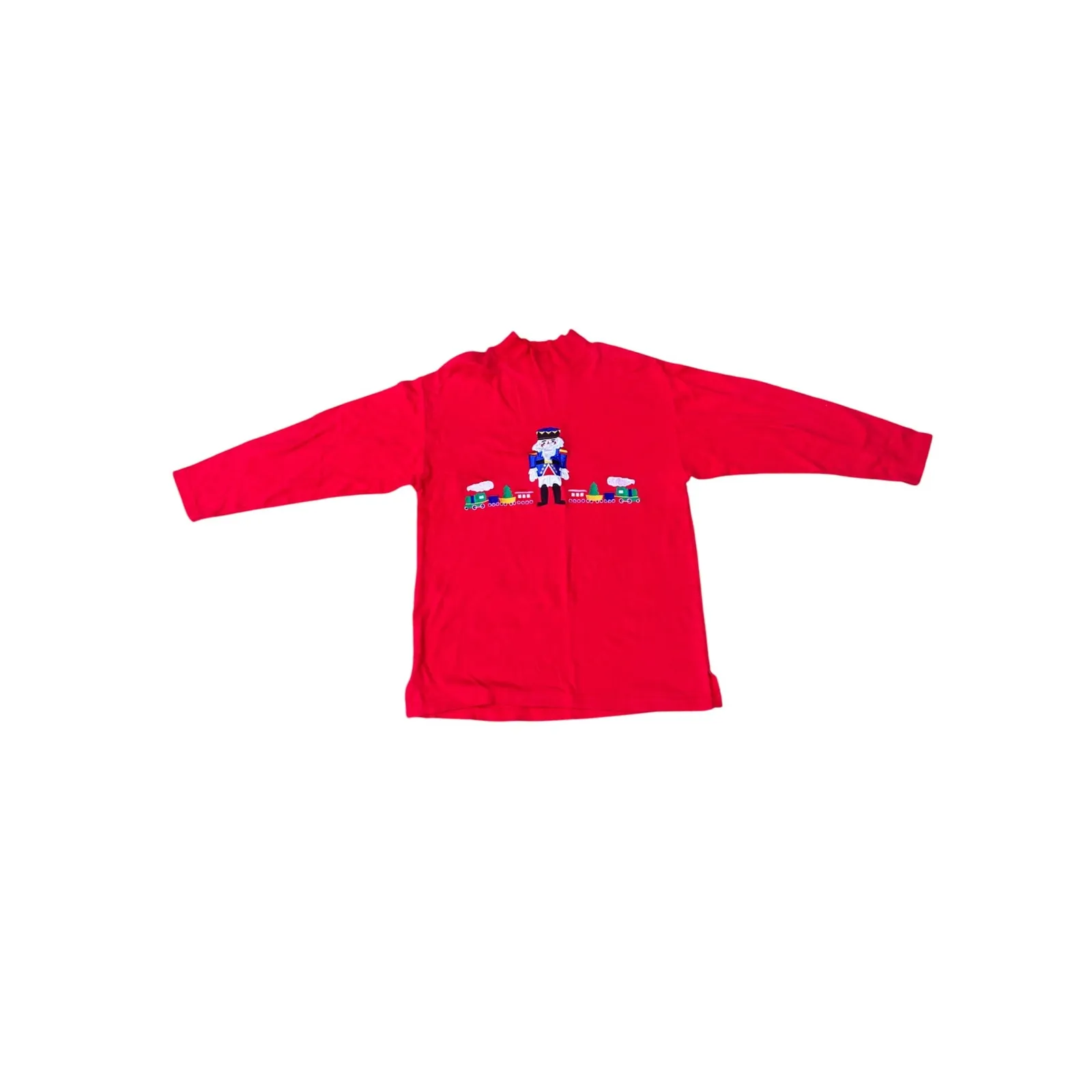 Westbound Red Nutcracker Train Mock Neck Long Sleeve‎ Cotton Shirt Size S - Image 8
