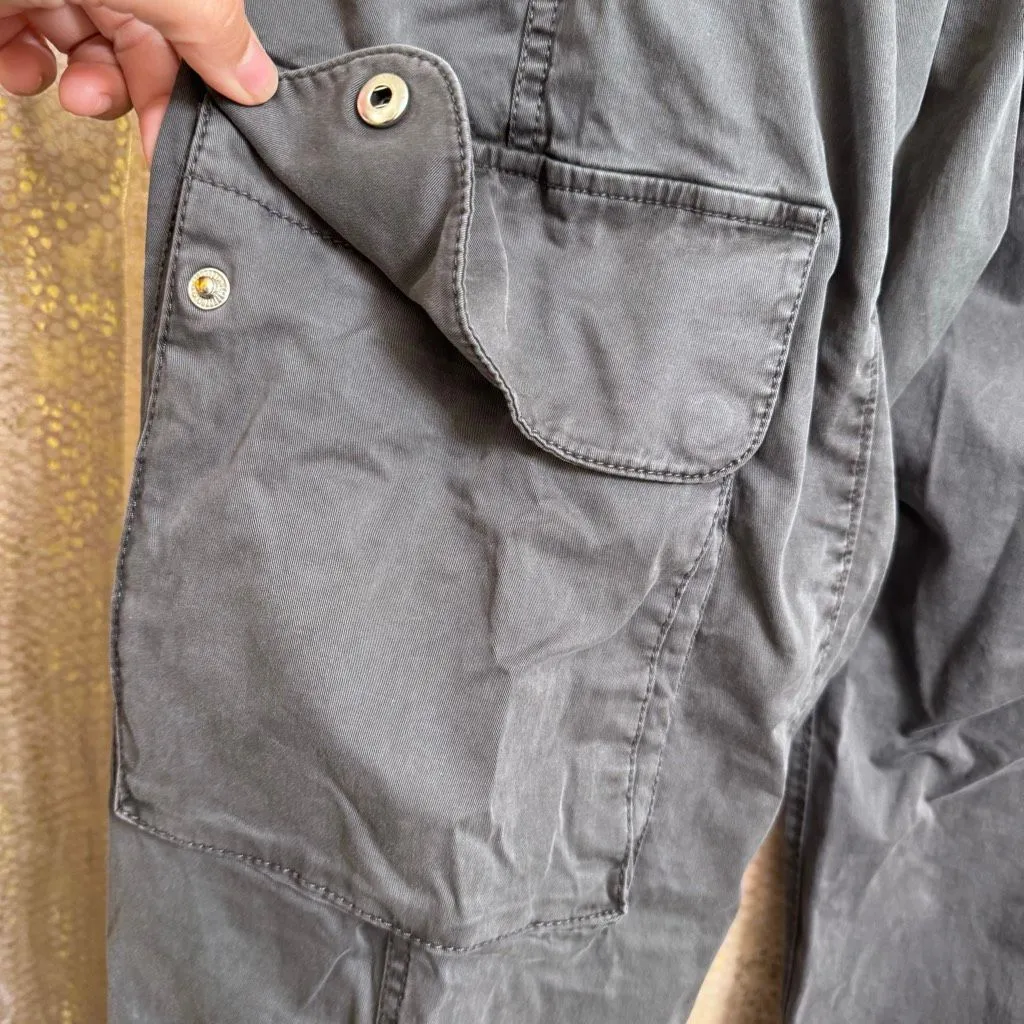 Abercrombie & Fitch Gray Charcoal Baggy Cargo Pull On Pants Small Long Length - Image 9
