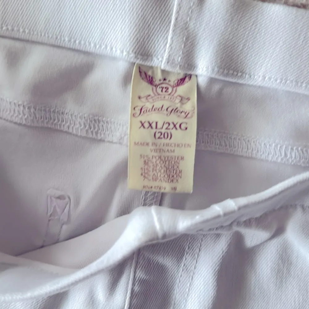 👖 Faded Glory White Jean Shorts XXL | Comfy Pull-On Stretch Fit 👖 ~2X EUC - Image 5
