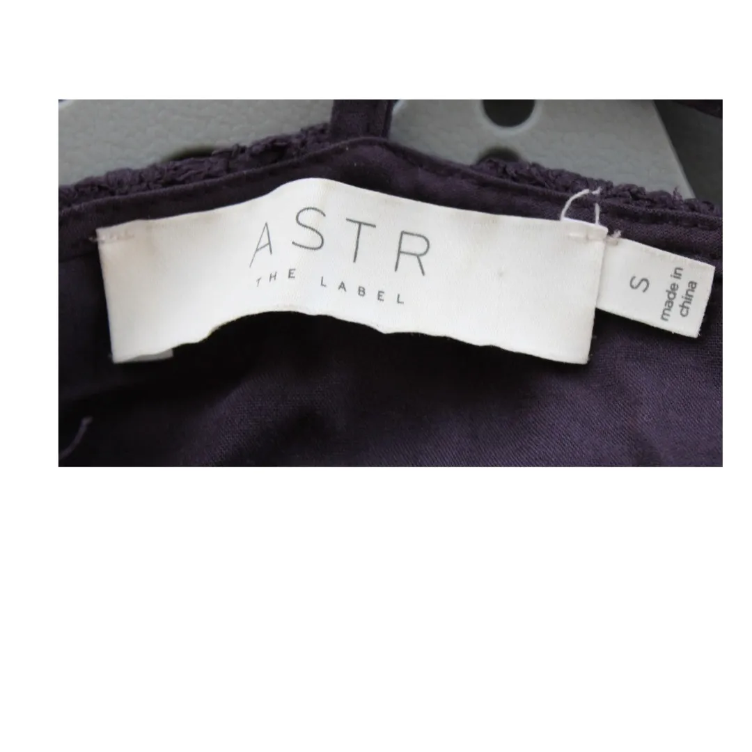 ASTR Women The Label Purple‎ Lace Eyelet Midi Dress Size Small - Image 4