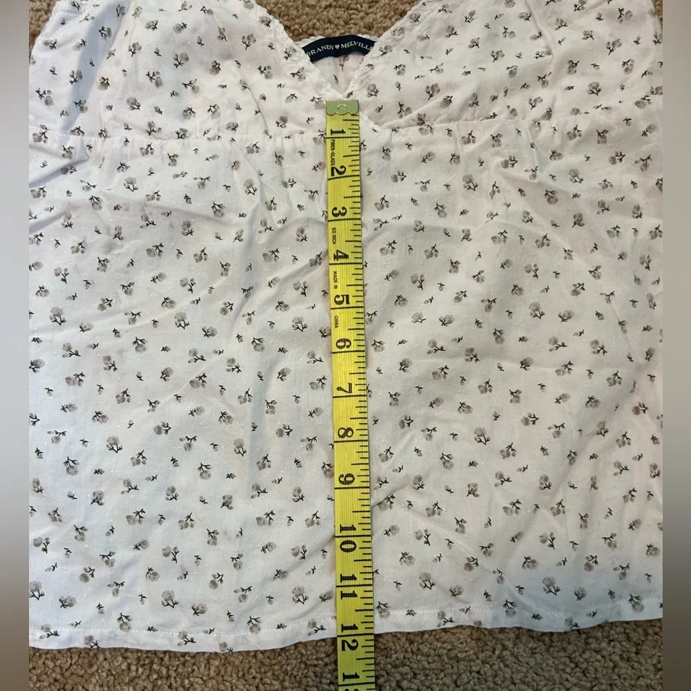 Brandy Melville Floral White Spaghetti Strap Top - Image 8