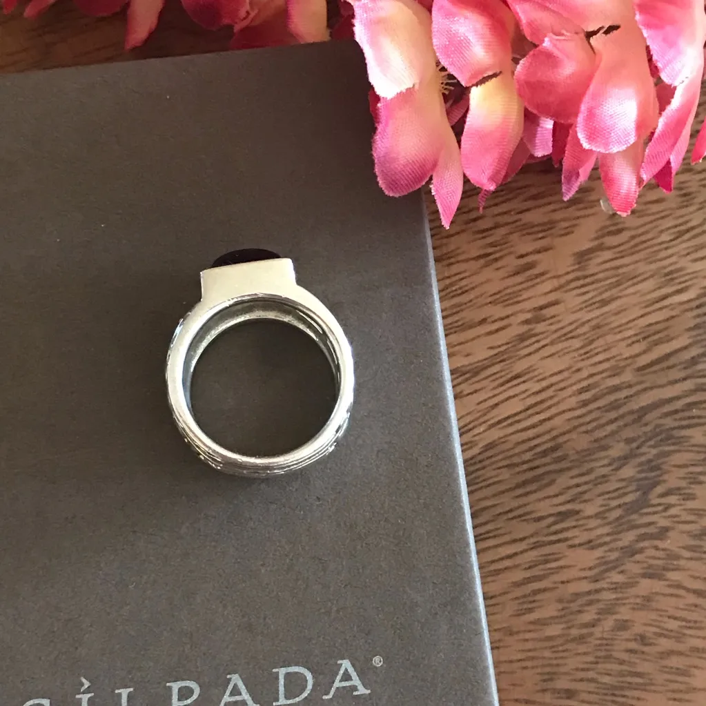 Silpada Black Onyx Sterling Silver Ring Size 7 - Image 5