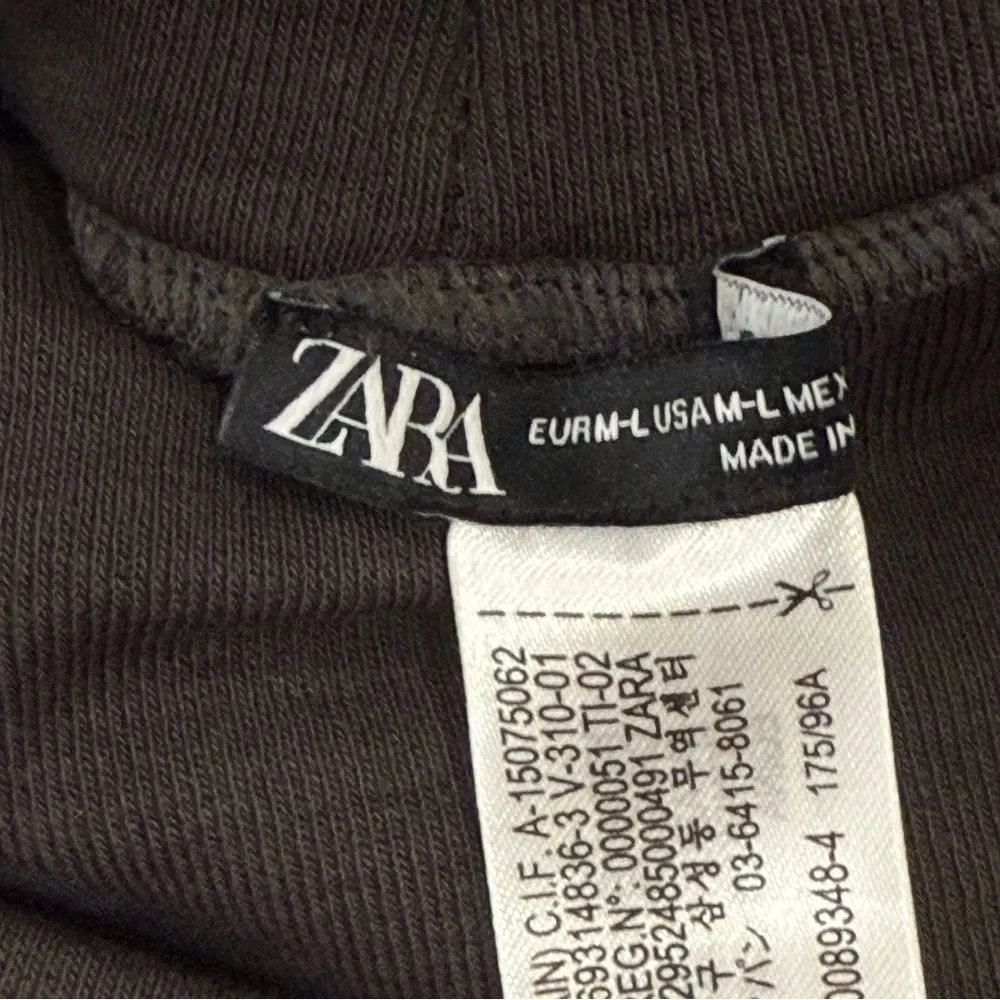 Zara Turtleneck Midi Dress Medium Brown Ribbed Bodycon Clean Girl Fall Chic Boho - Image 7